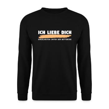 Lustiger Anmachspruch für Party, Dating, Bar, Fest - Unisex Pullover - Schwarz - Vorne - Alina (178cm) & Michal (187cm)