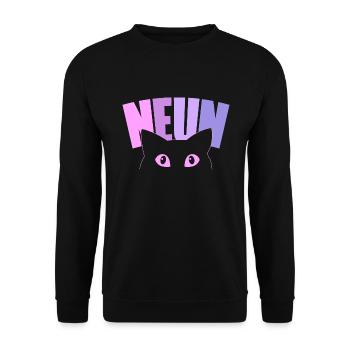 9th birthday girl 9 years old kitten cat - Unisex Sweatshirt - black - Front - Alina (178cm) & Michal (187cm)