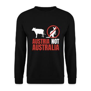 Austria Not Australia Kangaroos Funny Pun - Unisex Pullover - Schwarz - Vorne - Alina (178cm) & Michal (187cm)