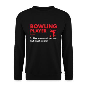 Sport Player Definition Bowling - Unisex Pullover - Schwarz - Vorne - Alina (178cm) & Michal (187cm)