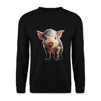Adorable porcelet - Sweat-shirt Unisexe - noir - Devant - Alina (178cm) & Michal (187cm)