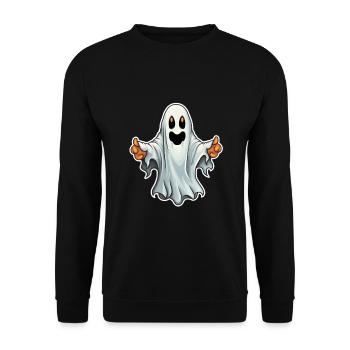 Fantôme d’Halloween - Sweat-shirt Unisexe - noir - Devant - Alina (178cm) & Michal (187cm)