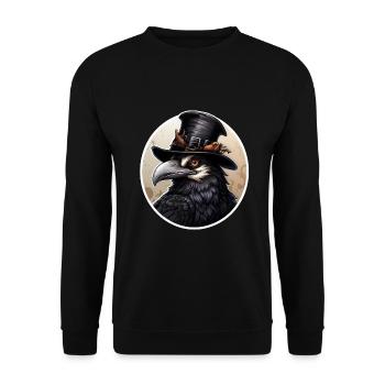 Bird with Hat Halloween - Unisex Sweatshirt - black - Front - Alina (178cm) & Michal (187cm)