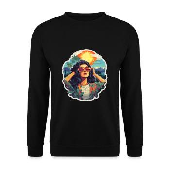 Holidays & Relaxation - Unisex Sweatshirt - black - Front - Alina (178cm) & Michal (187cm)