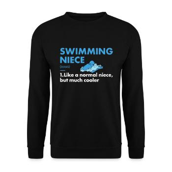 Sport Niece Swimming - Unisex Pullover - Schwarz - Vorne - Alina (178cm) & Michal (187cm)