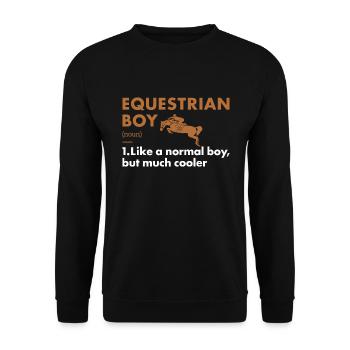 Sport Boy Definition Equestrian - Unisex Pullover - Schwarz - Vorne - Alina (178cm) & Michal (187cm)
