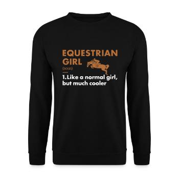 Sport Girl Définition Équestre - Sweat-shirt Unisexe - noir - Devant - Alina (178cm) & Michal (187cm)