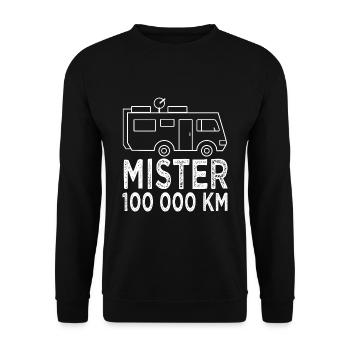 Camping Monsieur 100,000 km motorhome gift - Unisex Sweatshirt - black - Front - Alina (178cm) & Michal (187cm)