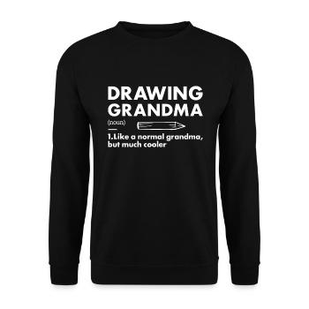 Drawer Grandma Definition Drawing - Unisex Sweatshirt - black - Front - Alina (178cm) & Michal (187cm)
