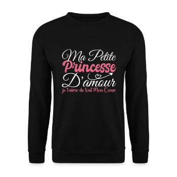Cadeau princesse d'amour, ma princesse je t'aime - Sweat-shirt Unisexe - noir - Devant - Alina (178cm) & Michal (187cm)