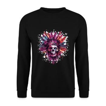 Chef de crâne indien - Sweat-shirt Unisexe - noir - Devant - Alina (178cm) & Michal (187cm)