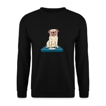 Help my dog or pug is overweight - Unisex Sweatshirt - black - Front - Alina (178cm) & Michal (187cm)