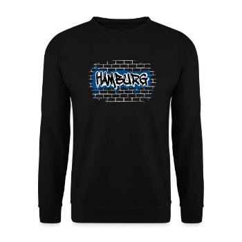 Hamburg Graffiti - Unisex Pullover - Schwarz - Vorne - Alina (178cm) & Michal (187cm)