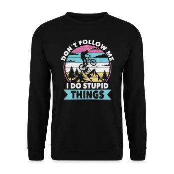 Ne me suivez pas le cycle - Sweat-shirt Unisexe - noir - Devant - Alina (178cm) & Michal (187cm)