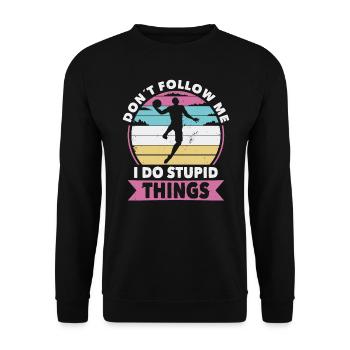 Don t follow me basketball - Unisex Pullover - Schwarz - Vorne - Alina (178cm) & Michal (187cm)
