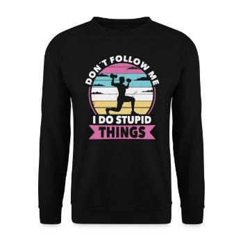 Nicht folgen Fitness - Unisex Pullover - Schwarz - Vorne - Alina (178cm) & Michal (187cm)