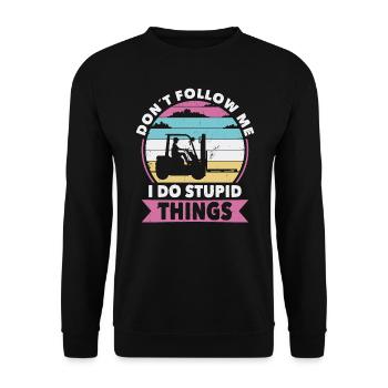 Do not follow Forklifts - Unisex Sweatshirt - black - Front - Alina (178cm) & Michal (187cm)