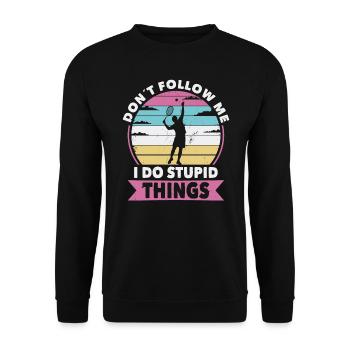 Don t follow me Tennis - Unisex Pullover - Schwarz - Vorne - Alina (178cm) & Michal (187cm)