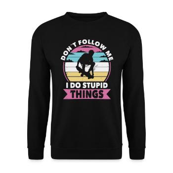 Don't follow skaters skateboarding - Unisex Sweatshirt - black - Front - Alina (178cm) & Michal (187cm)