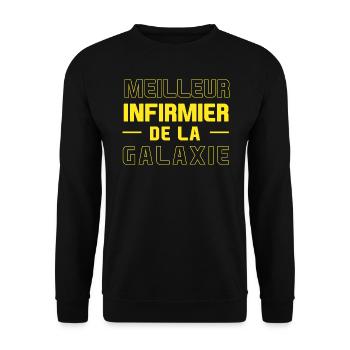 Meilleur infirmier de la galaxie - Sweat-shirt Unisexe - noir - Devant - Alina (178cm) & Michal (187cm)