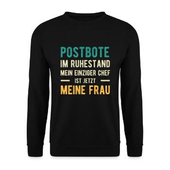 Postbote Spruch Verheiratet - Unisex Pullover - Schwarz - Vorne - Alina (178cm) & Michal (187cm)