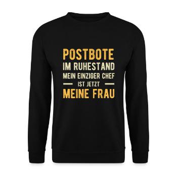 Postbote Spruch Witzig Ehepaar - Unisex Pullover - Schwarz - Vorne - Alina (178cm) & Michal (187cm)