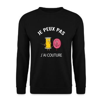 I CAN'T I HAVE SEWING - Unisex Sweatshirt - black - Front - Alina (178cm) & Michal (187cm)