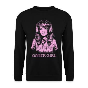 Gamer Girl - pink - Unisex Sweatshirt - black - Front - Alina (178cm) & Michal (187cm)