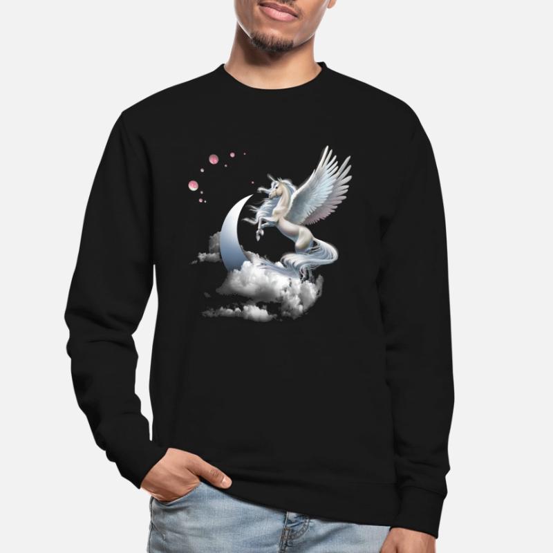 Einhorn oder Pegasus Fliegendes Pferd Unisex Pullover