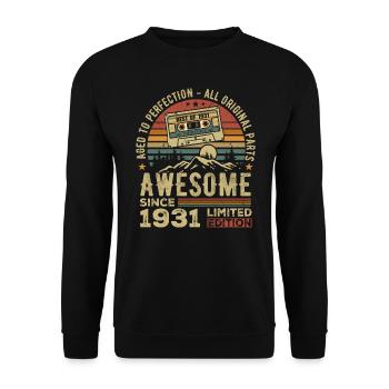 Cadeau D’anniversaire Vintage 1931 | Né en 1931 - Sweat-shirt Unisexe - noir - Devant - Alina (178cm) & Michal (187cm)