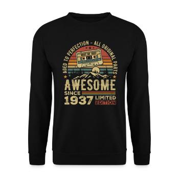 Cadeau D’anniversaire Vintage 1937 | Né en 1937 - Sweat-shirt Unisexe - noir - Devant - Alina (178cm) & Michal (187cm)