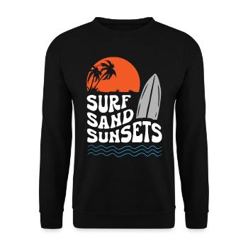 Surf Sand Sunset - Unisex Sweatshirt - black - Front - Alina (178cm) & Michal (187cm)