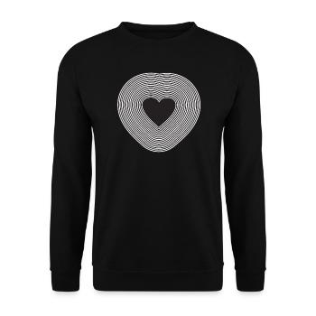 black heart lines design - Unisex Sweatshirt - black - Front - Alina (178cm) & Michal (187cm)