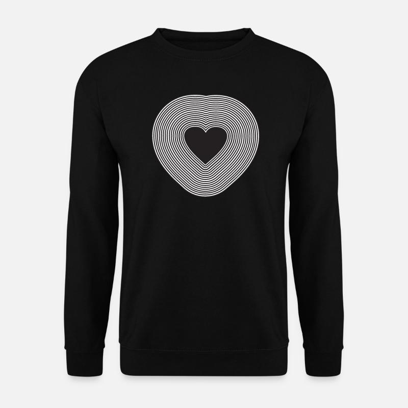 black heart lines design - Unisex Sweatshirt - black
