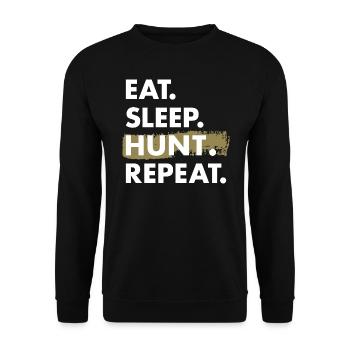 Hunter Eat Sleep Hunting - Unisex Sweatshirt - black - Front - Alina (178cm) & Michal (187cm)