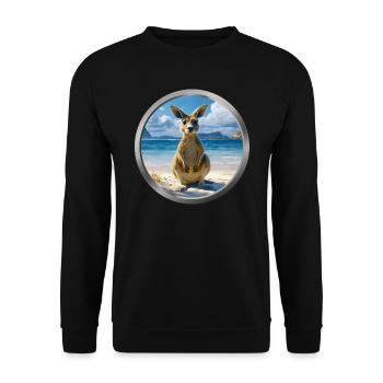 Kangaroo Animal - Unisex Sweatshirt - black - Front - Alina (178cm) & Michal (187cm)
