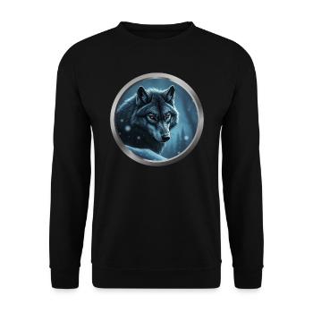 Wolf Animal - 6 - Unisex Sweatshirt - black - Front - Alina (178cm) & Michal (187cm)