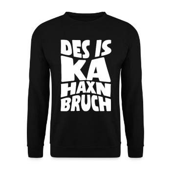 Des is ka Haxnbruch Wienerische Mundart Dialekt - Unisex Pullover - Schwarz - Vorne - Alina (178cm) & Michal (187cm)