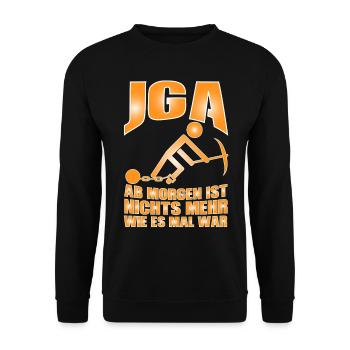 JGA T-Shirt Ab morgen ist nichts mehr wie es mal - Unisex Pullover - Schwarz - Vorne - Alina (178cm) & Michal (187cm)