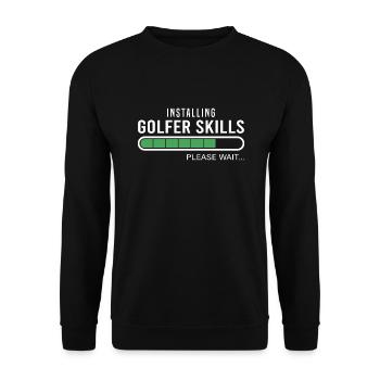 Golf Golfer Skills Golfen Golfspieler - Unisex Pullover - Schwarz - Vorne - Alina (178cm) & Michal (187cm)