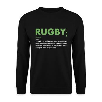 Sport Definition Rugby - Unisex Pullover - Schwarz - Vorne - Alina (178cm) & Michal (187cm)