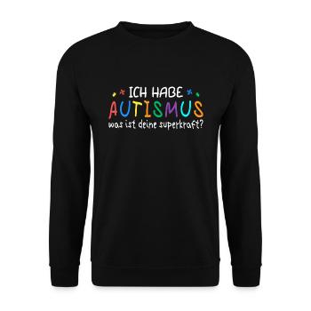 Ich habe Autismus - Unisex Pullover - Schwarz - Vorne - Alina (178cm) & Michal (187cm)