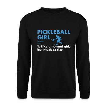 Sport Girl Definition Pickleball - Unisex Sweatshirt - black - Front - Alina (178cm) & Michal (187cm)