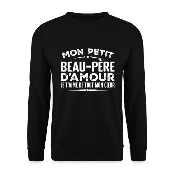 Gift Father-in-law of love I love you with my heart - Unisex Sweatshirt - black - Front - Alina (178cm) & Michal (187cm)