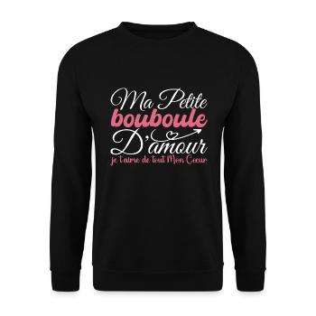 Cadeau bouboule d'amour, ma bouboule je t'aime - Sweat-shirt Unisexe - noir - Devant - Alina (178cm) & Michal (187cm)
