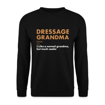 Rider Grandma Definition Dressage - Unisex Sweatshirt - black - Front - Alina (178cm) & Michal (187cm)