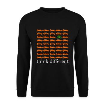 Bike vs car think different cool shirt - Unisex Sweatshirt - black - Front - Alina (178cm) & Michal (187cm)