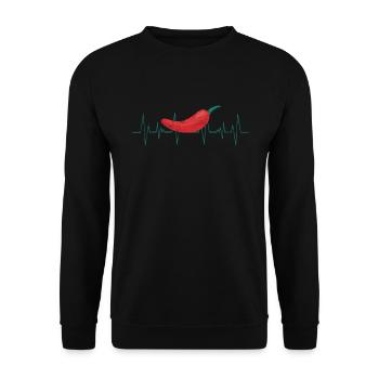 Jalapeno Chilischote Chili - Unisex Pullover - Schwarz - Vorne - Alina (178cm) & Michal (187cm)