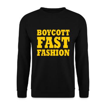 Boycott fast fashion - Sweat-shirt Unisexe - noir - Devant - Alina (178cm) & Michal (187cm)