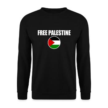 Free palestine - Unisex Pullover - Schwarz - Vorne - Alina (178cm) & Michal (187cm)